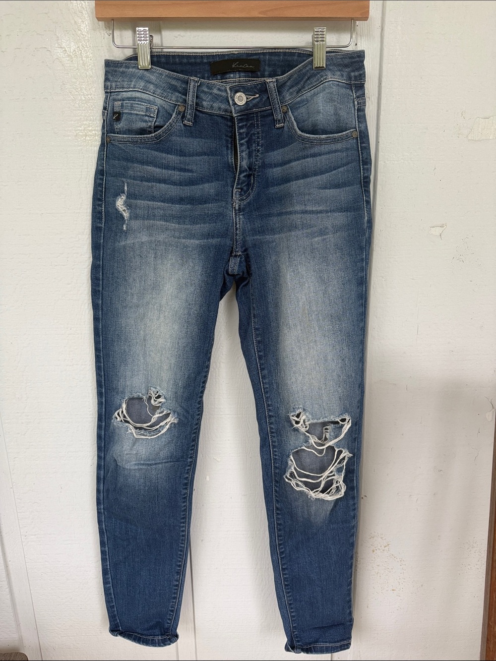 KanCan Women's Skinny Distressed Blue Jeans